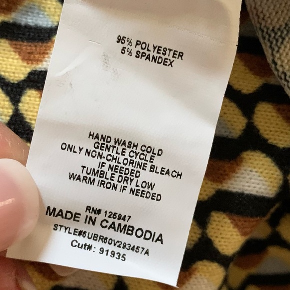 COCOMO 3X yellow brown poly spandex flannel 3/4 sleeve women’s Pintuck tunic - Picture 11 of 15